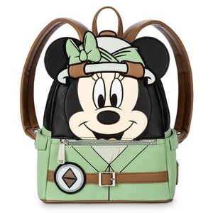 Disney Parks Loungefly Minnie Mouse Safari  Backpack - Mint Green and Brown